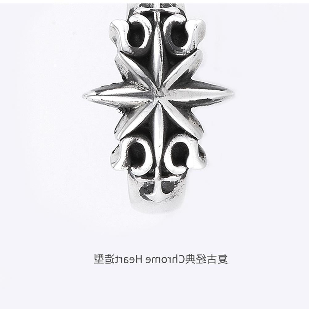 Six-pointed Star Argent Pur Retro Personalized Rings