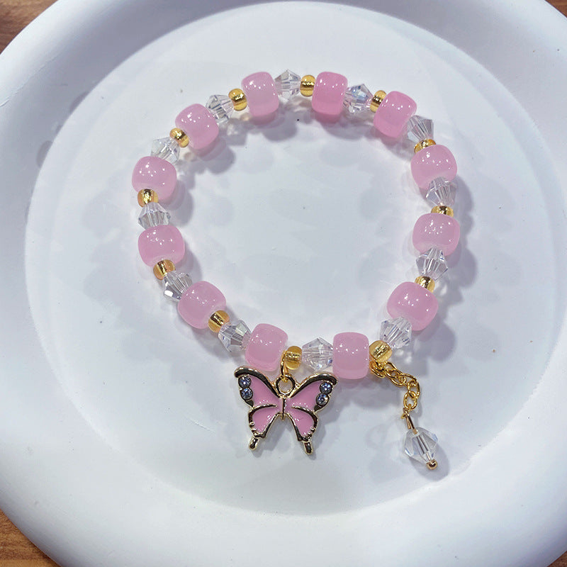 Jujube Beads Butterfly Glazed Beaded Candy Bracelets