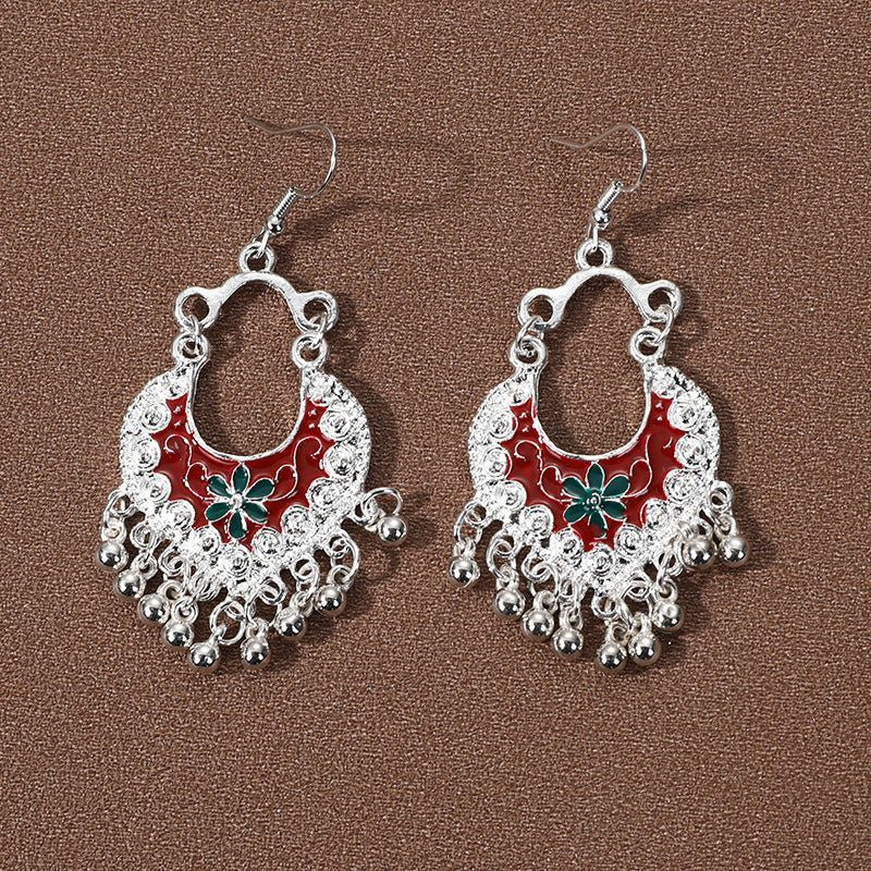 Sier Family Minority Ethnic Style Tourist Attractions Earrings