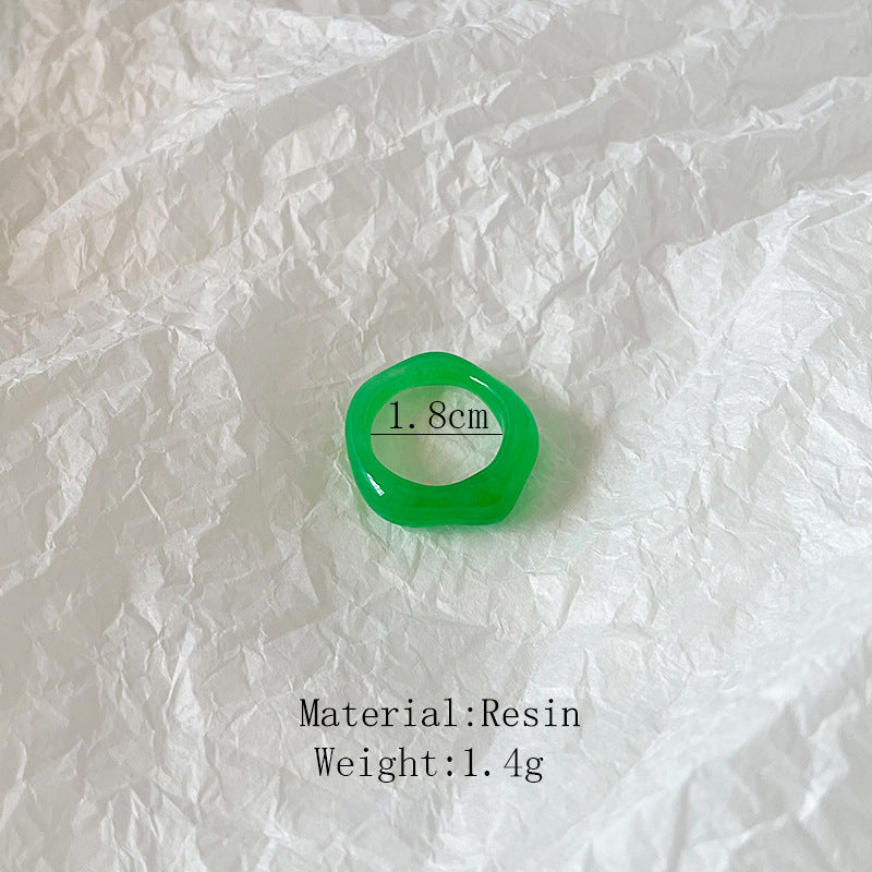 Resin Candy Color Cute Hand Jewelry Rings