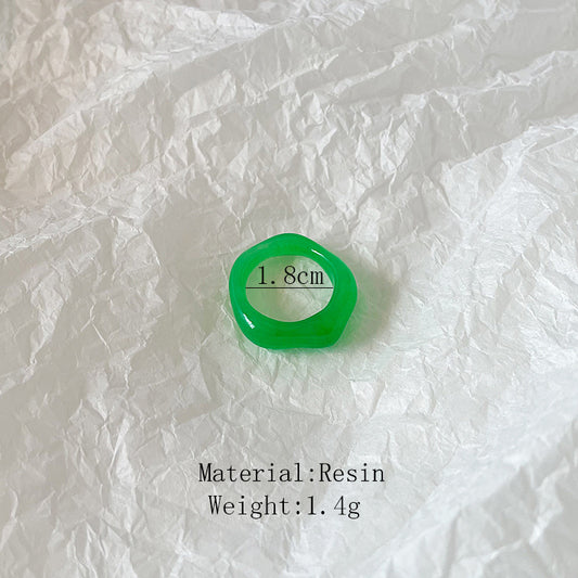 Resin Candy Color Cute Hand Jewelry Rings