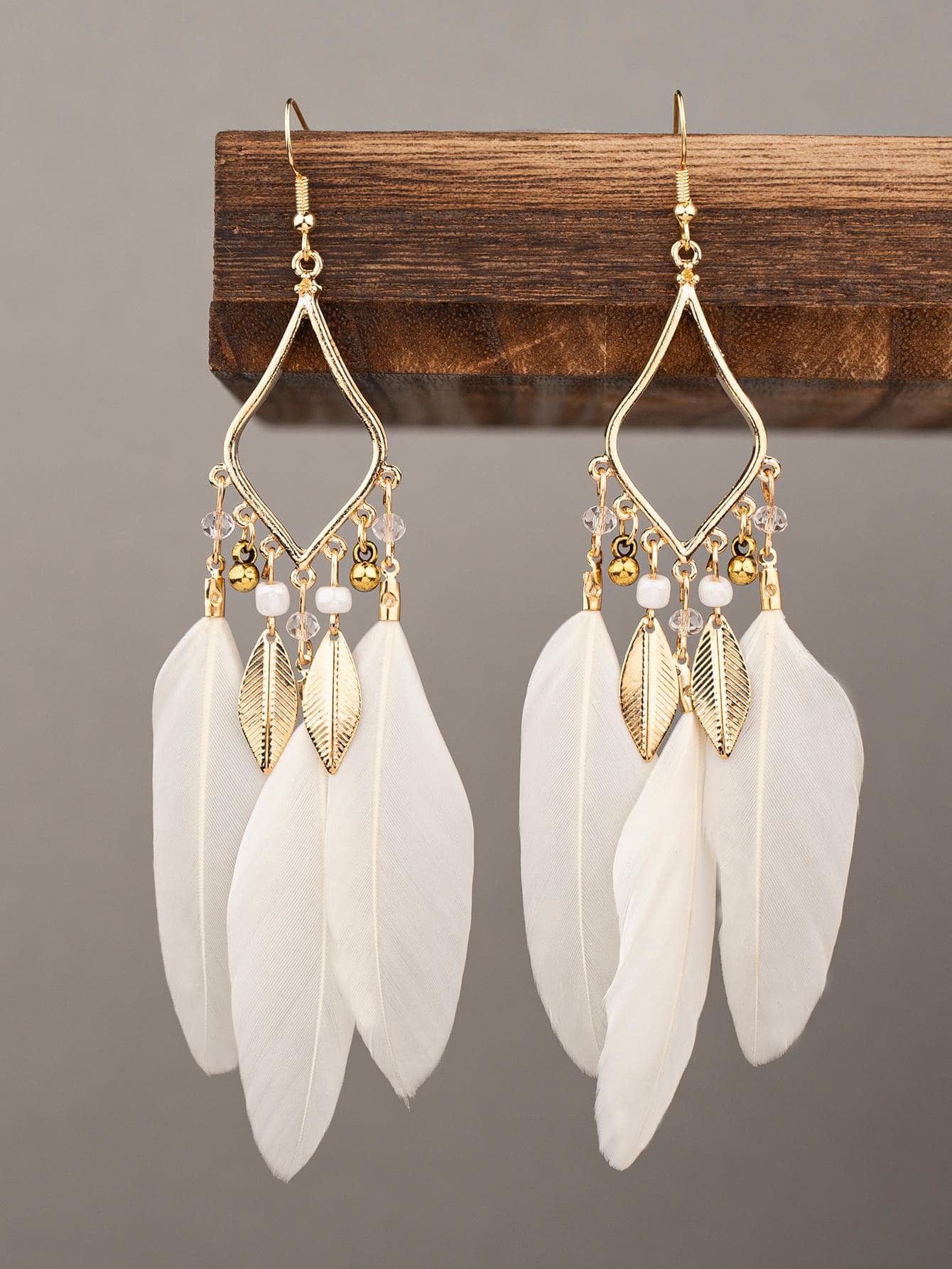 Eardrops Water Drop Feather Jewelry Retro Ethnic Style Earrings