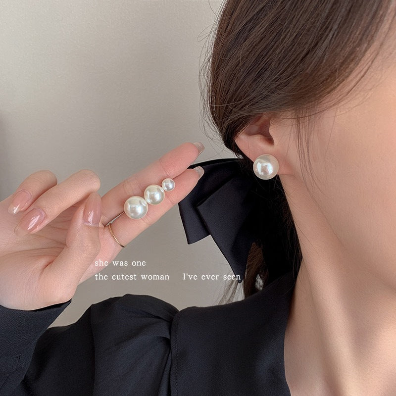 Women's Pearl Niche Design Retro Temperament Sier Rings