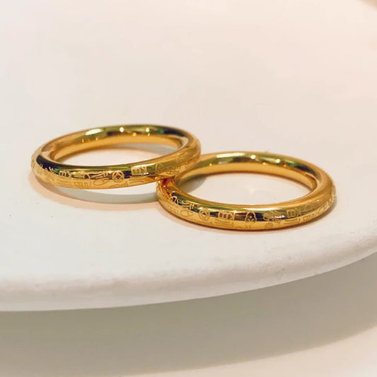 Chinese Style Fu Character Simple Niche Bag Rings