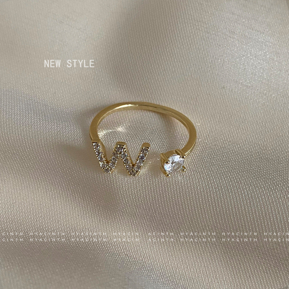 Women's Personalized Letters Niche Design Open Light Luxury Rings