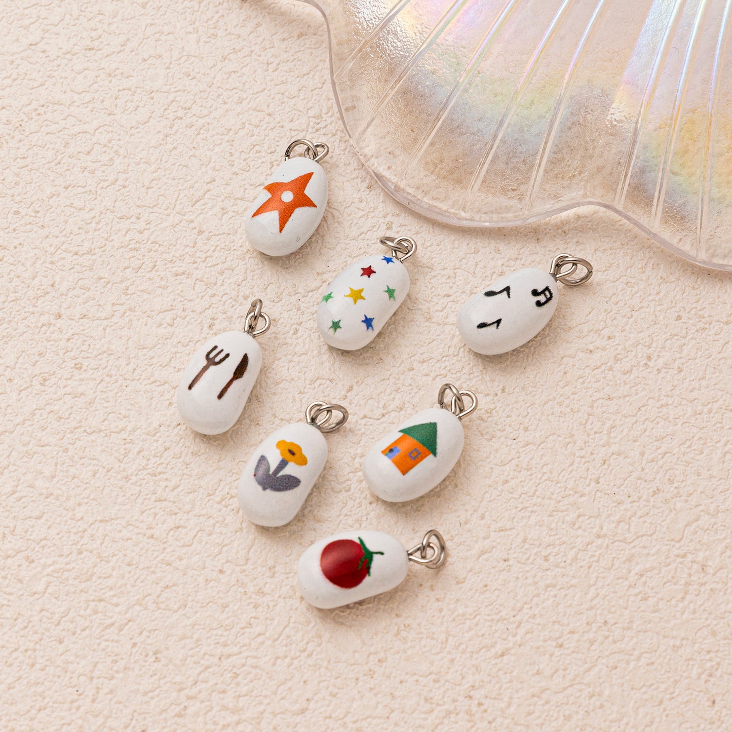 Penguin Flower Mushroom Duck Five-star Small Fish House Music Symbol Pendant