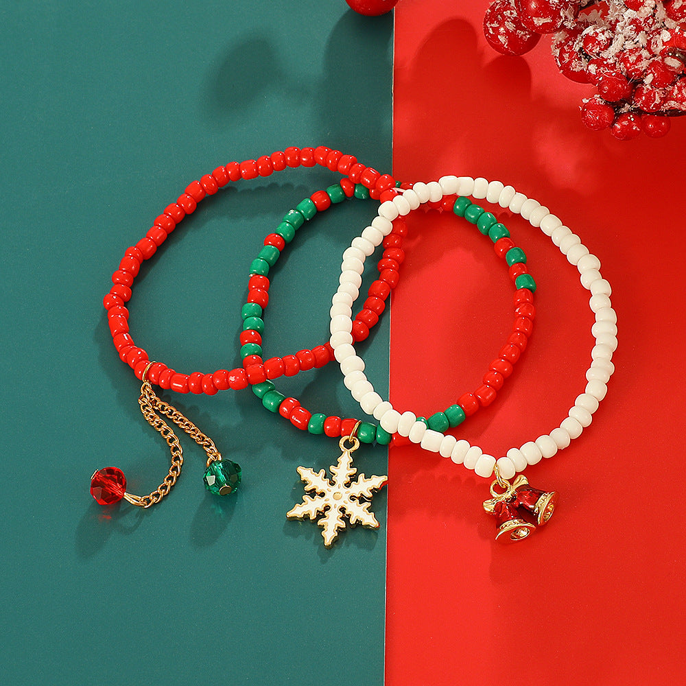 Jewelry Colorful Crystal String Beads Christmas Tree Bracelets