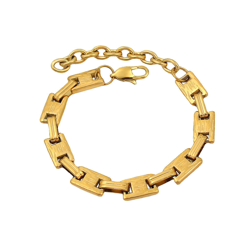 Trendy Stainless Gold Handmade Chain Waterproof Jewelry Set