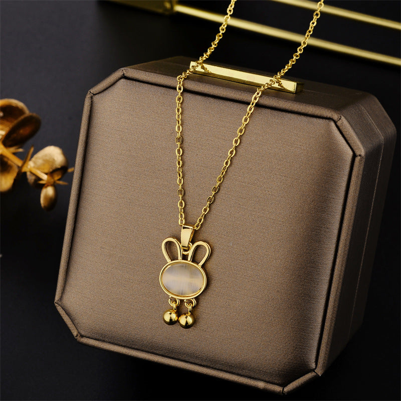 Steel Female Clavicle Chain Swan Clover Necklaces