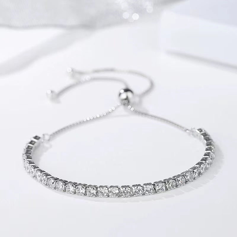 Women's High-grade Imitation Diamond Round Square Bag Pull Bracelets