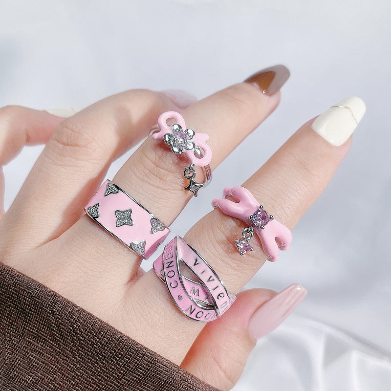 Bow Tie Open Female Sweet Cool Fashion Rings