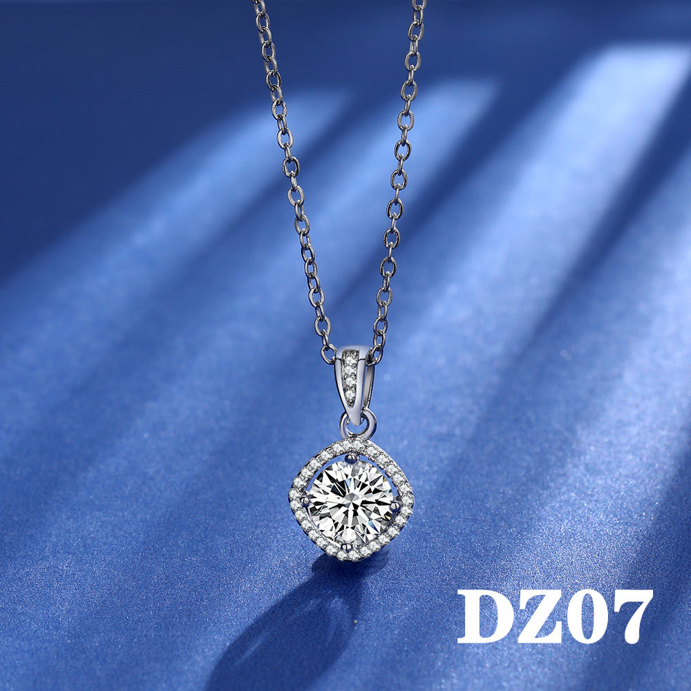 Imitation Moissanite Female White Gold Plated Pendants