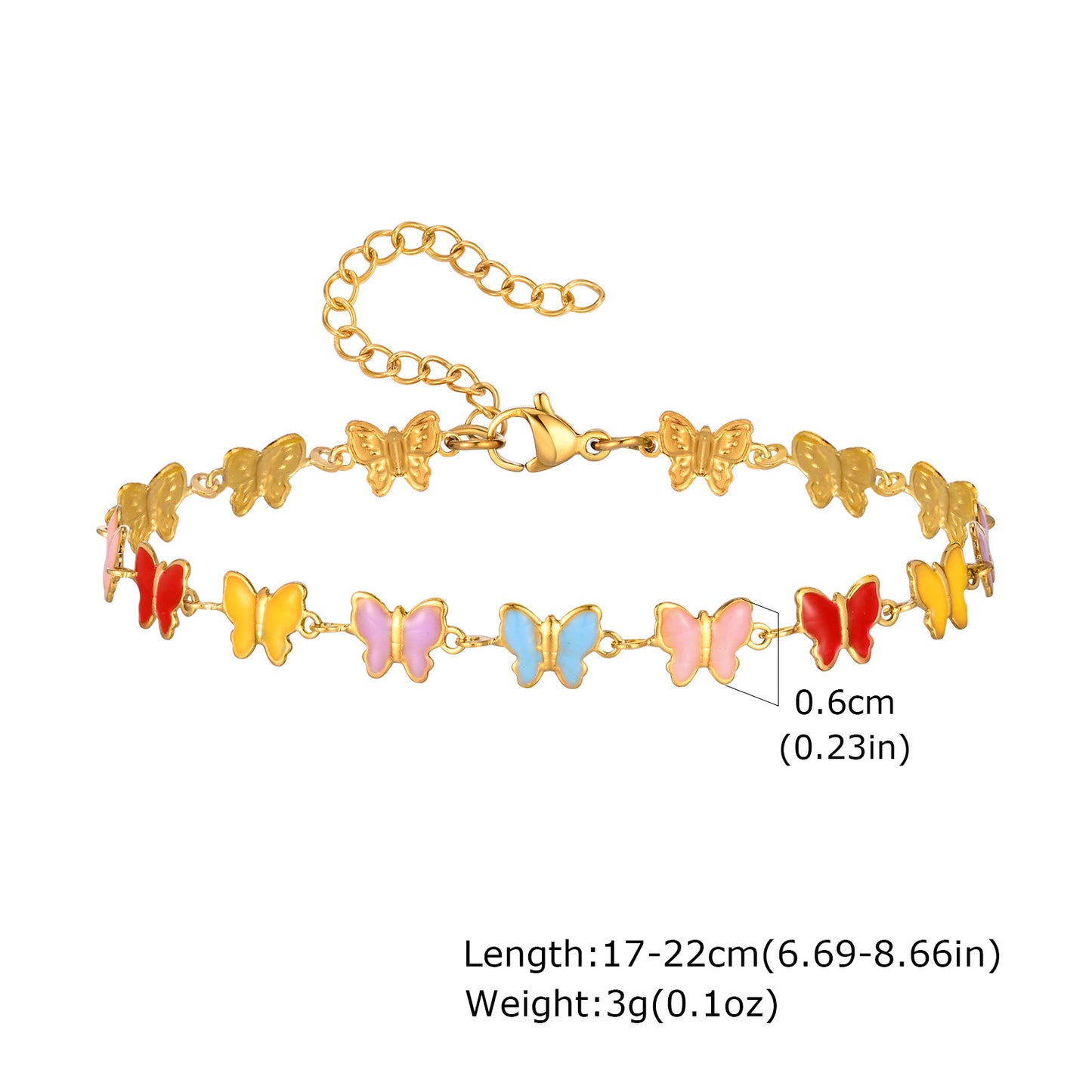 Women's Stainless Steel Gold Cherry Flower Heart-shaped Bracelets