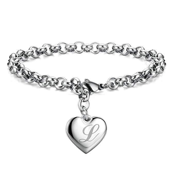 English Letters Sier Plated Love Jewelry Bracelets