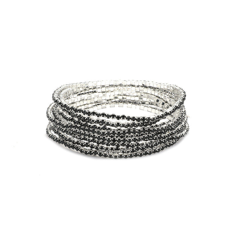 Rhinestone Stretch Bridal Korean Single Row Bracelet