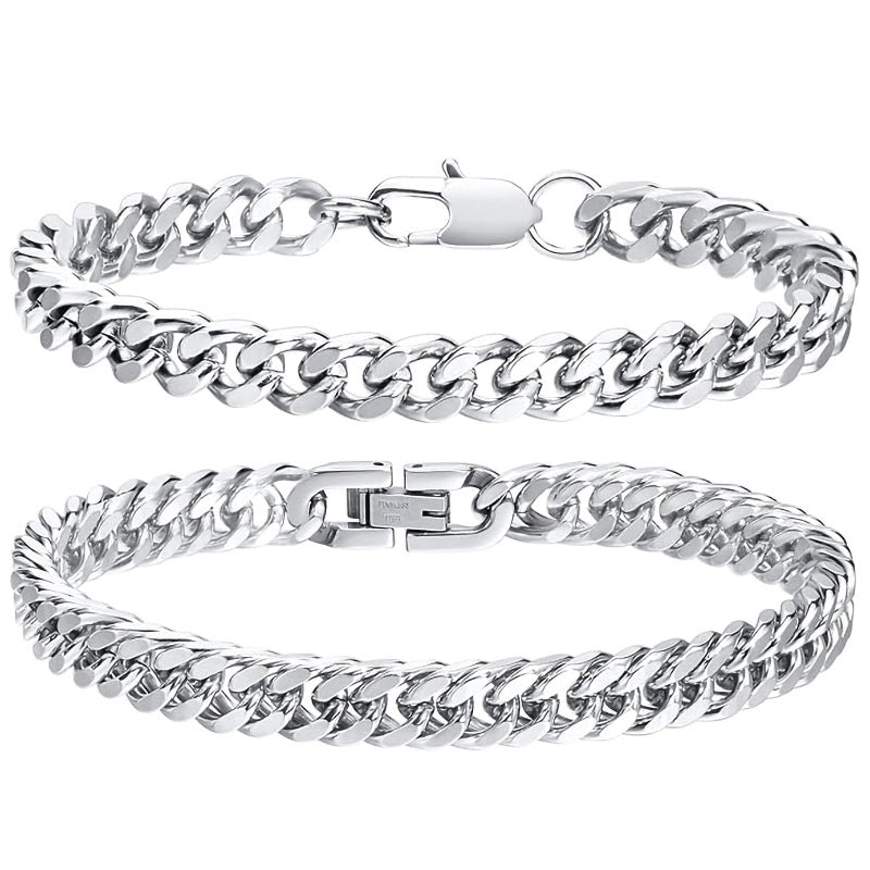 Stainless Steel Cuban Fashion Casual Figaro Titanium No Bracelets