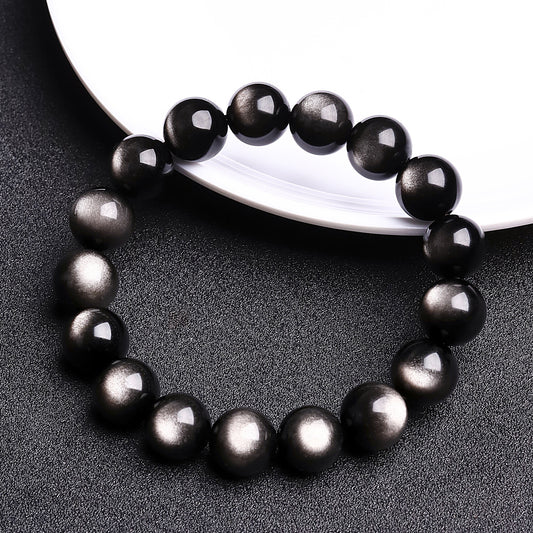 Double Eyes Sier Stone Beads Golden Bracelets
