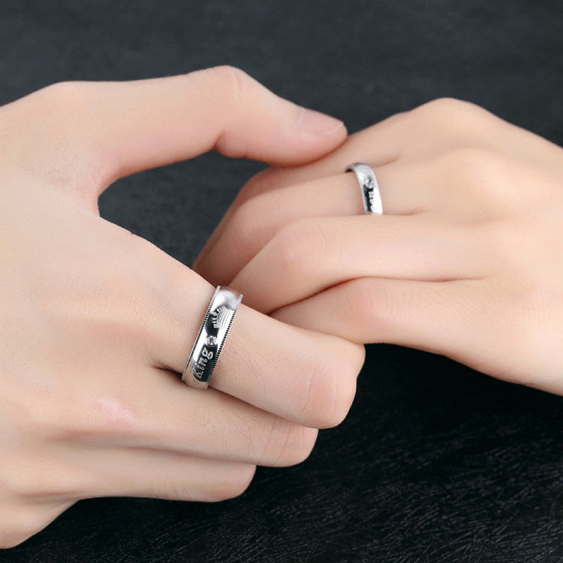 King Queen Couple Trendy Male Beauty Rings