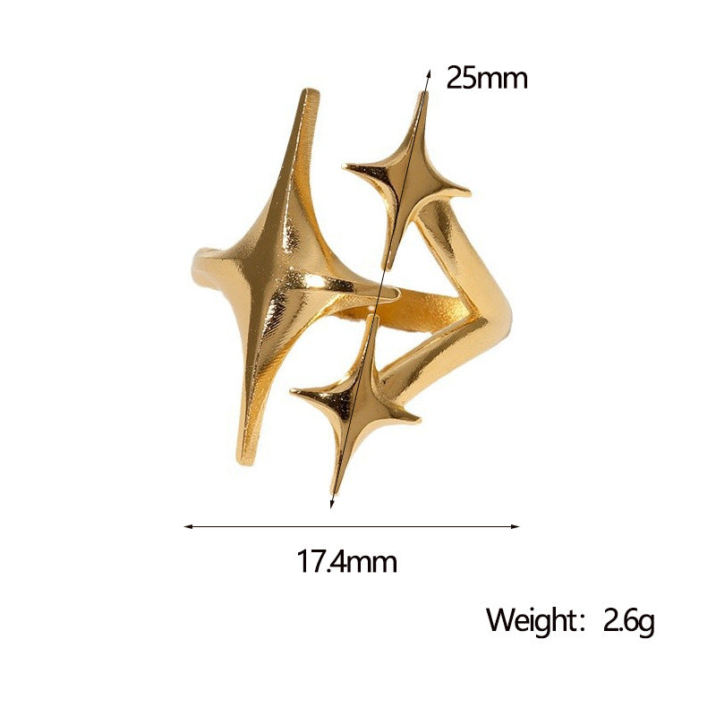 Stainless Steel Opening Adjustable Gold-plated Niche High-grade Rings