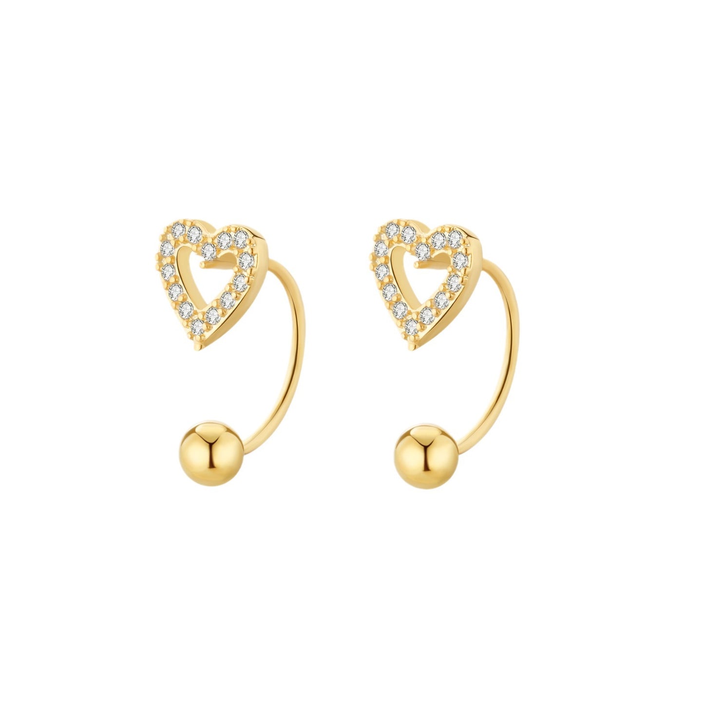 Women's Love Heart Trendy Small Simple Fashionable Earrings