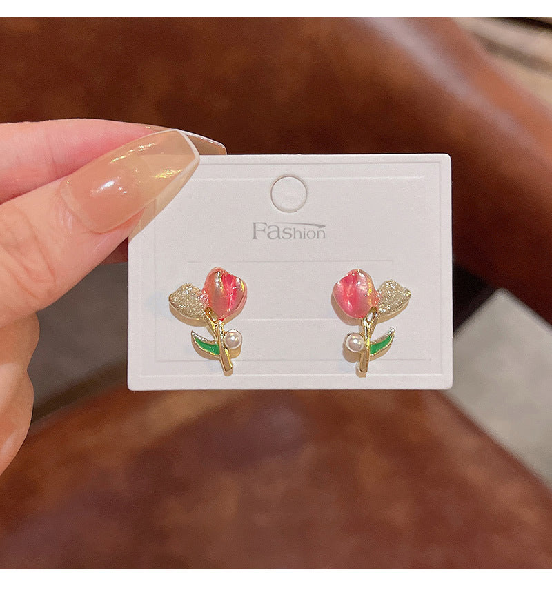 Women's Fresh Flower For Trendy Mori Style High Earrings