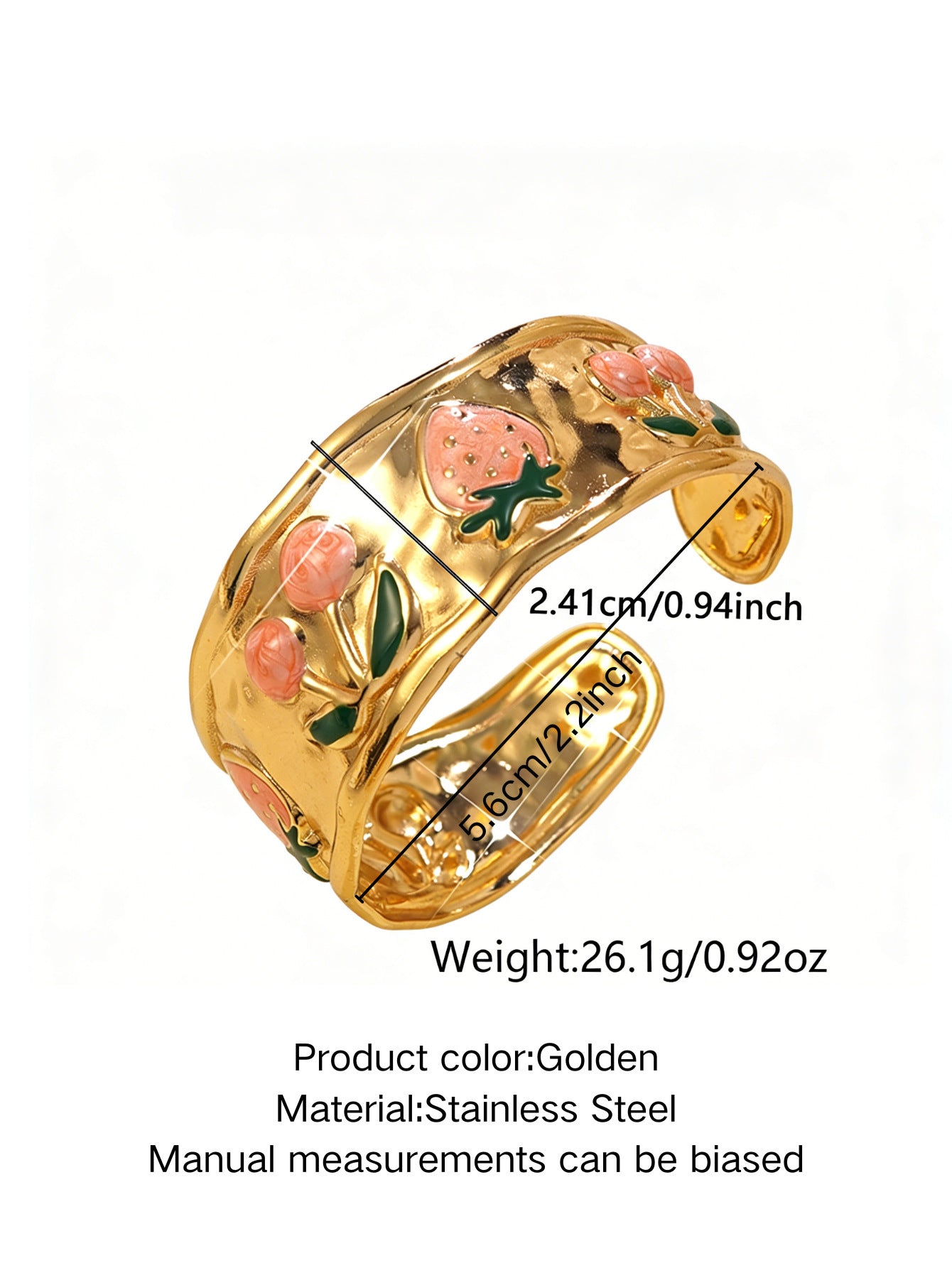Steel Oil Dripping Cherry Special Interest Light Luxury Flowers Openings Bracelet