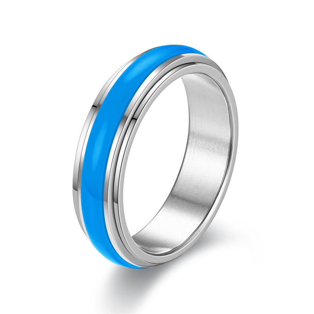 Accessories Stainless Steel Luminous Rotatable Decompression Rings