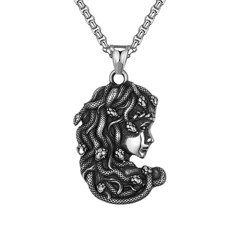 Steel Vintage Double Dragon God Of Necklaces