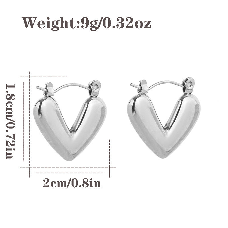 Women's Steel Love For Light Luxury Titanium Earrings