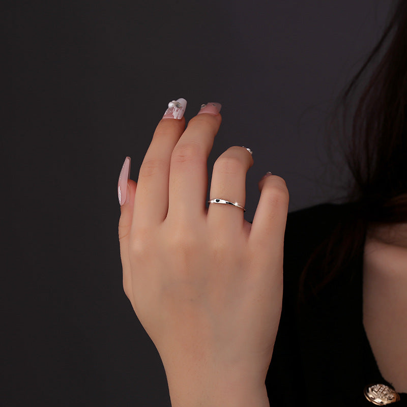 Women's Sier Dripping Love Heart-shaped Simple Fine Circle Rings