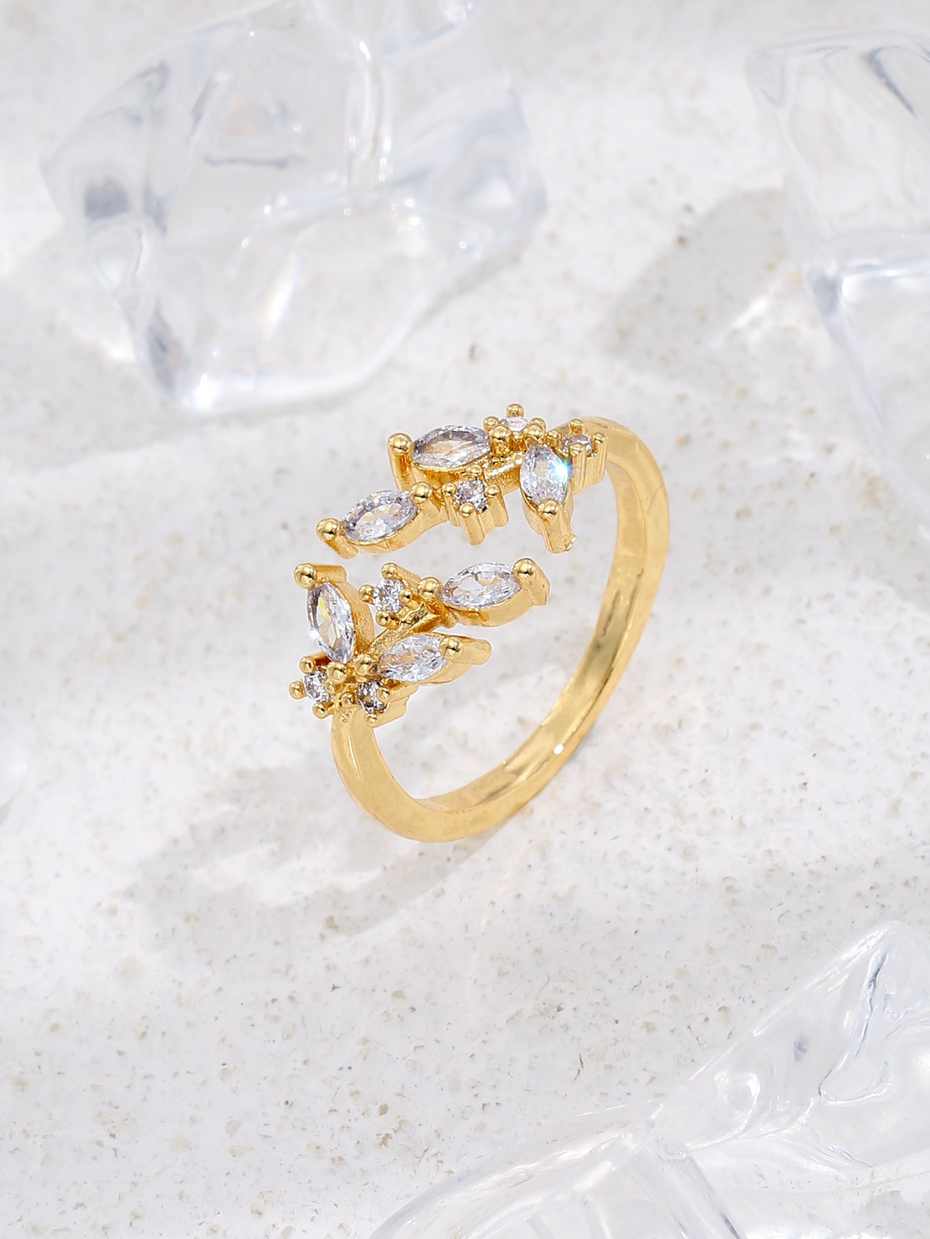 Flower Geometric Open Wheat Fashion Shank Rings