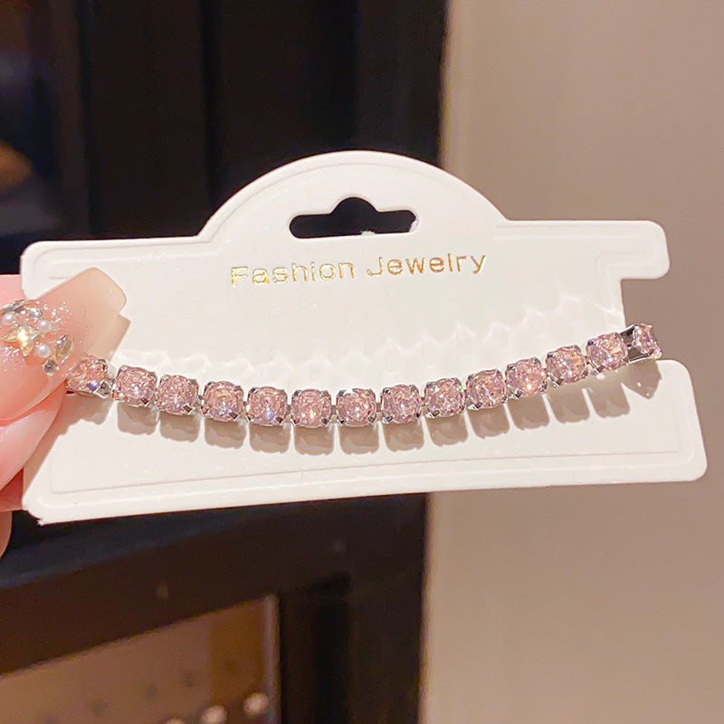 Pink Heart Diamond Flower Light Luxury Minority High Sense Fashion Bracelet