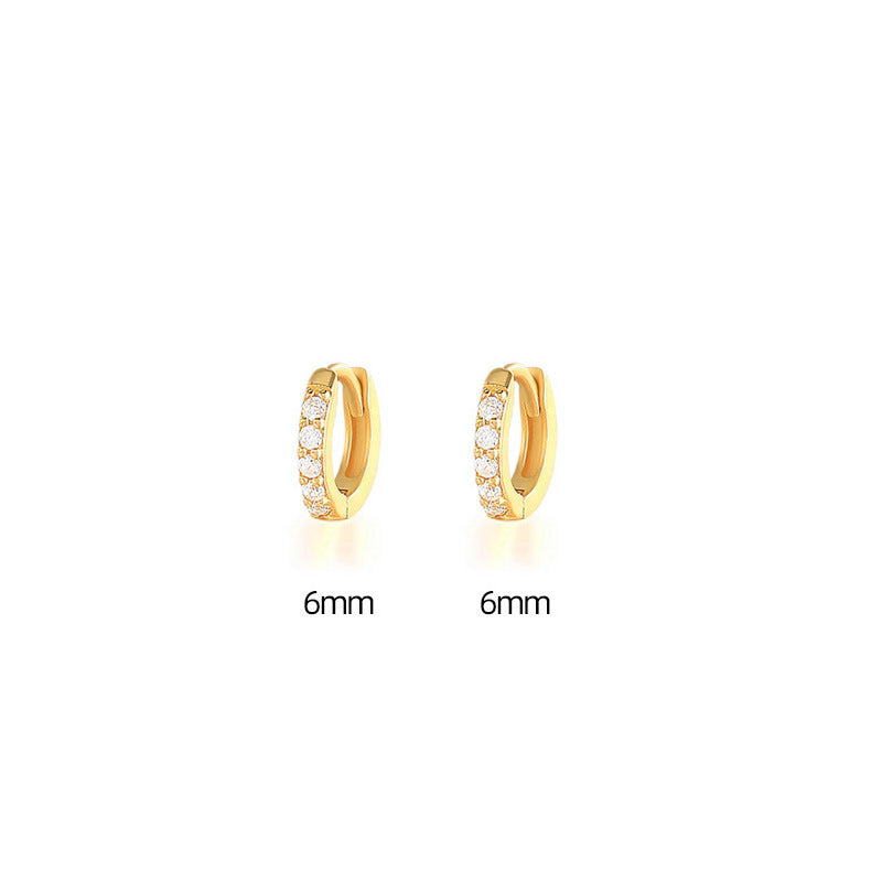 Women's Korean Style Simple Gang Drill Zircon Fresh Earrings