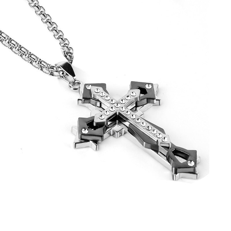 Women's & Men's Cross Stainless Steel Casting Ornament Necklaces