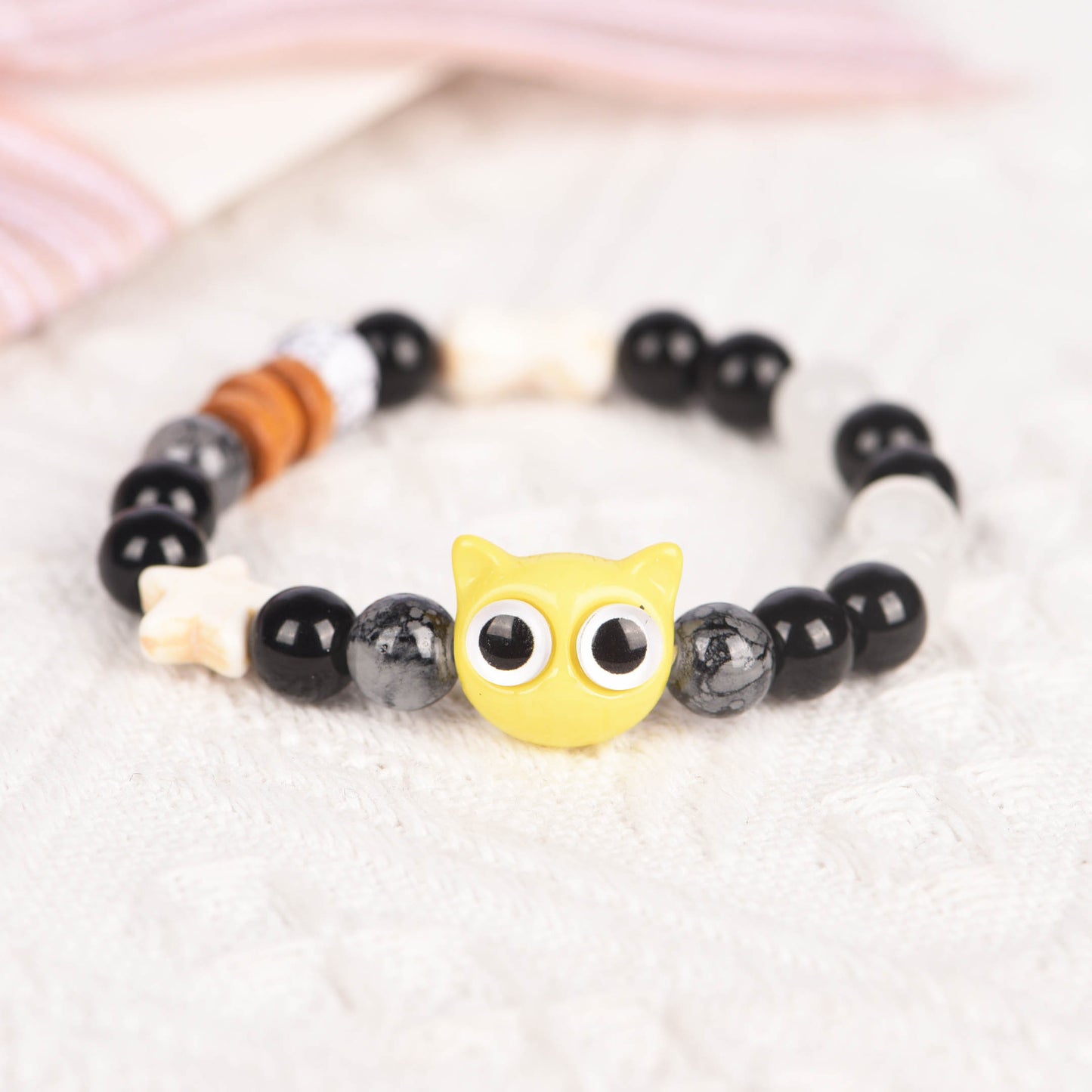 Cat Beaded Cute Elastic String Ceramic Bracelets