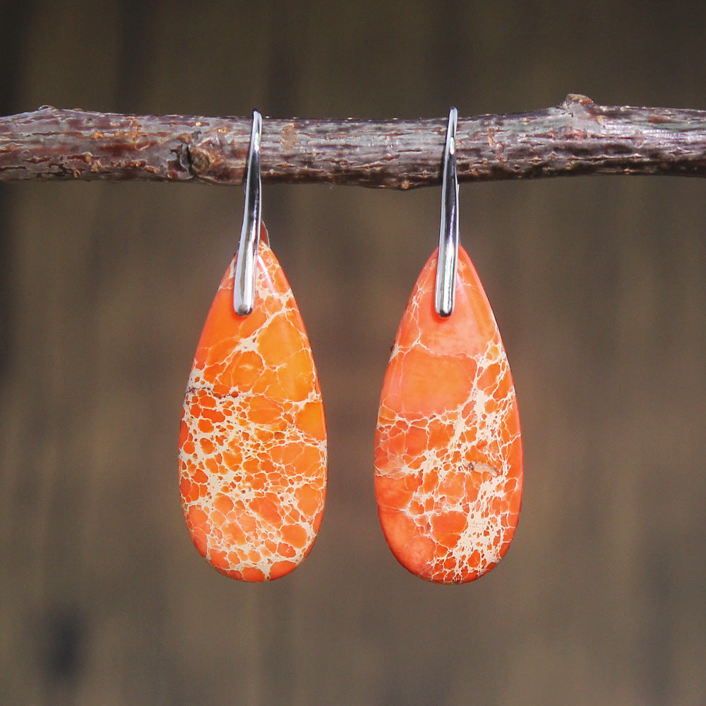 Emperor Stone Water Drop Female Temperament Earrings