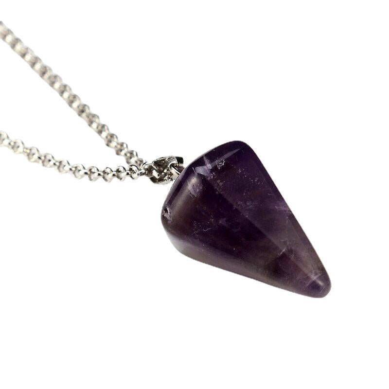 Women's Natural Stone Hexagon Prism Pink Crystal Pendants