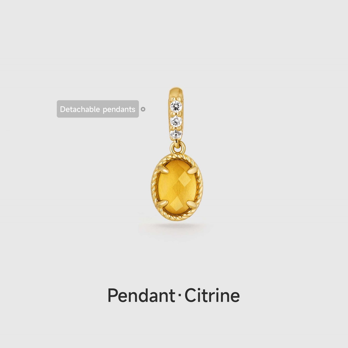 December Style Love Color Series Zircon Gold Pendant