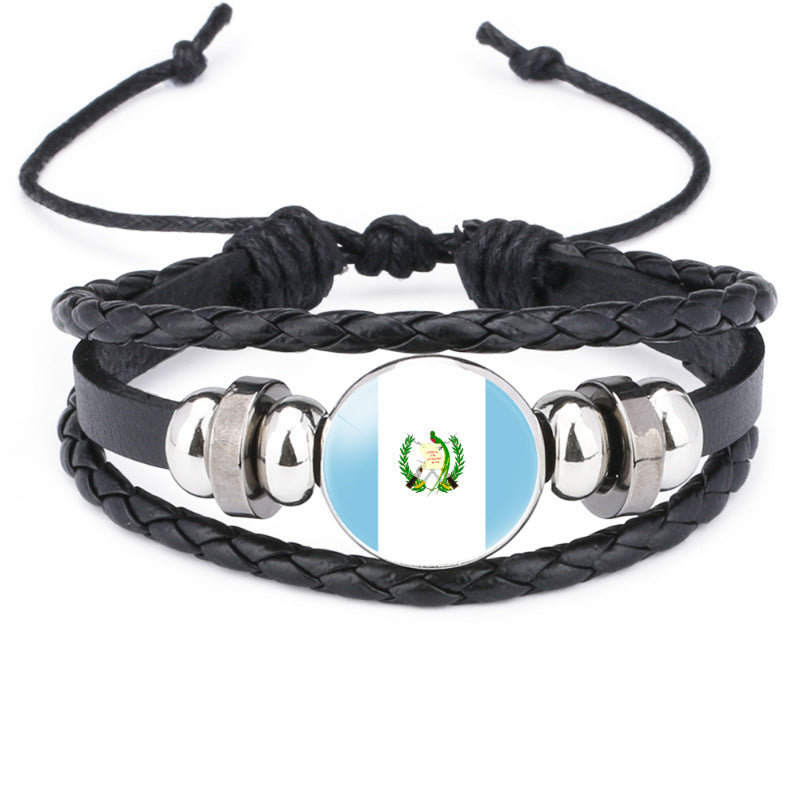 Flag Time Stone Cattle Leather Accessories Bracelets