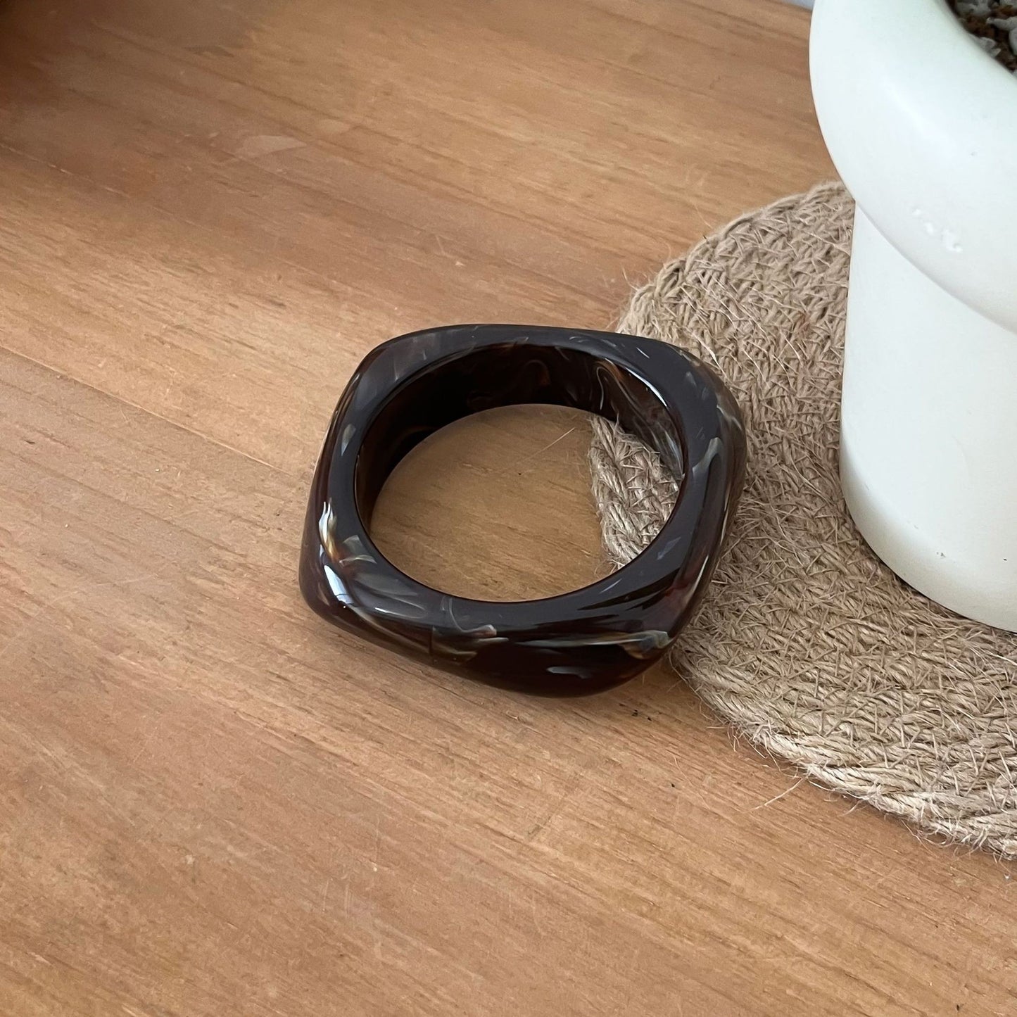 Women's Irregular Blooming Resin Curved Girlfriends Rings