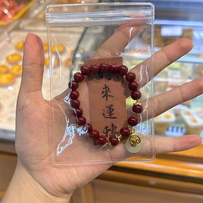 Imitation Cinnabar Lucky Fortune Life Peace Buckle Gourd Does Bracelets