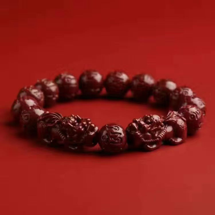 Men's Cinnabar Life Purple Gold Sand Buddha Bracelets