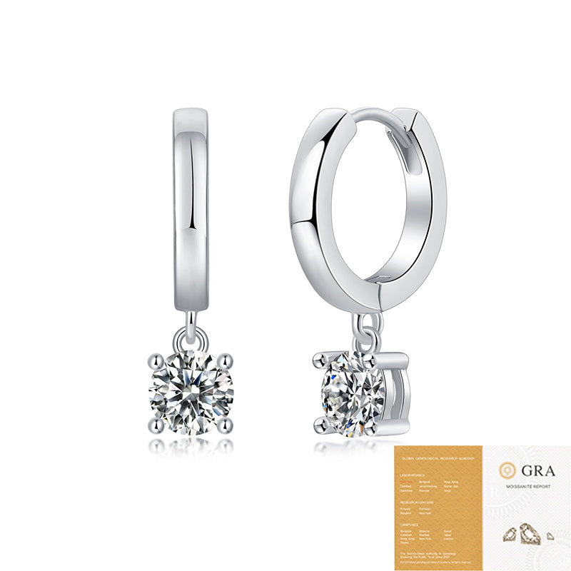 Popular Sier Ear Live Broadcast Moissanite Earrings