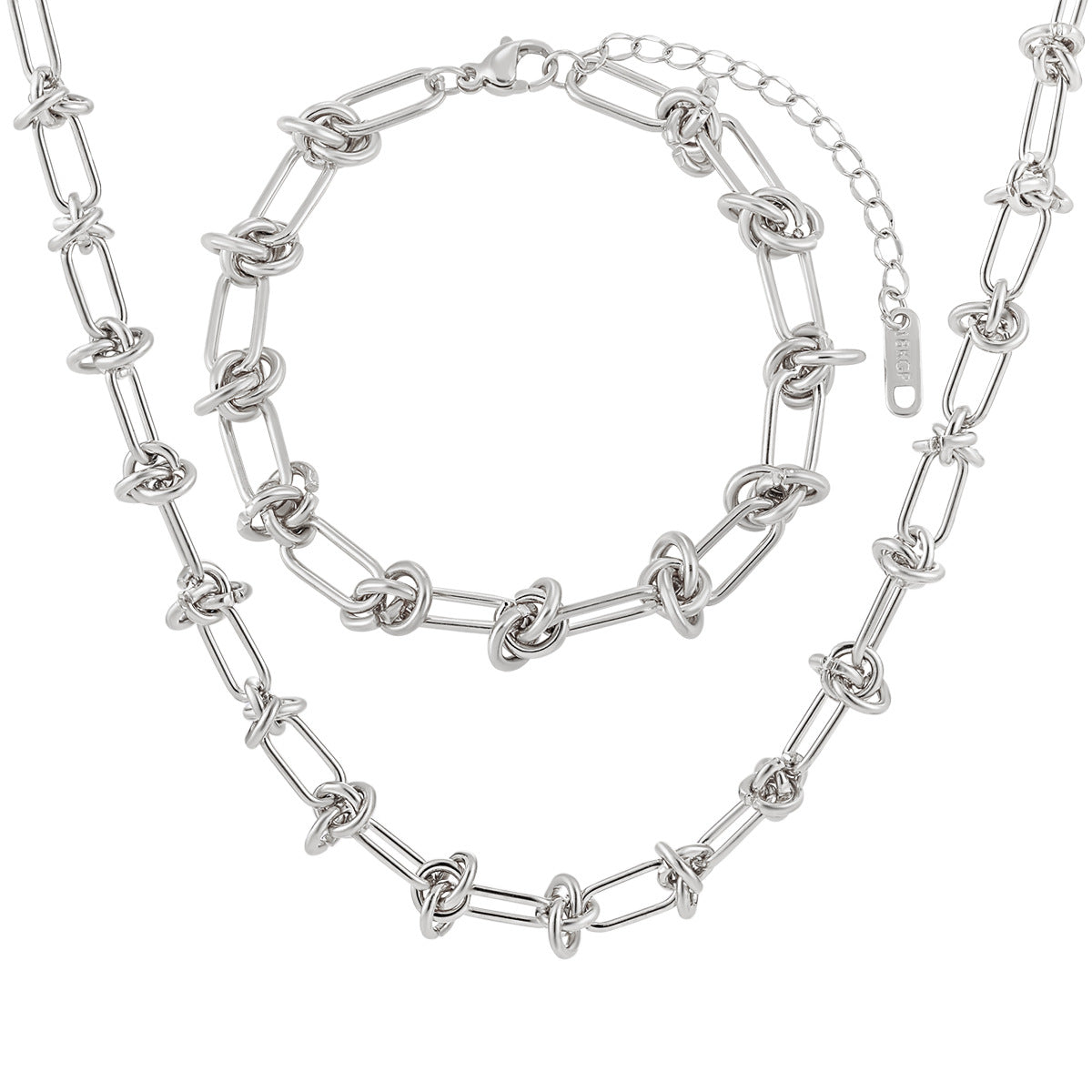 Women's Street Fashion Punk Thorn Knot Chain Jewelry Set
