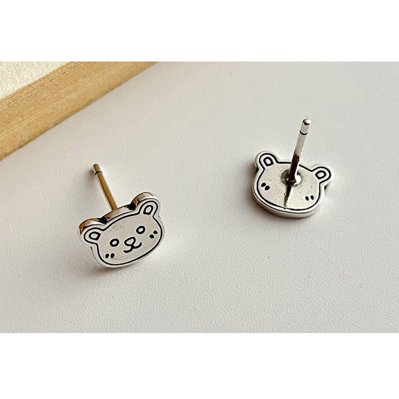 Women's Gingerbread Man Vintage Distressed Bear Ear Earrings
