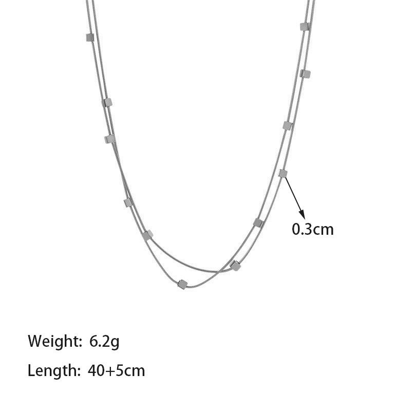 Women's Square Light Luxury Design Sense Niche Clavicle Chain Necklaces