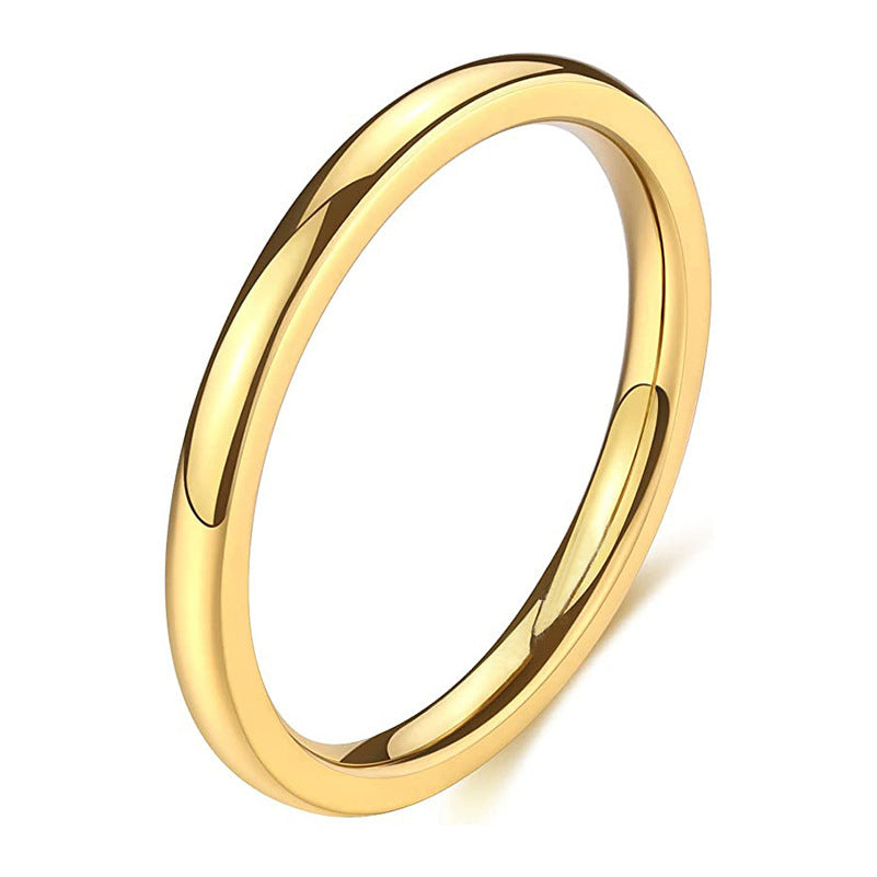Glossy Titanium Steel Wedding Couple Engagement Stainless Ring
