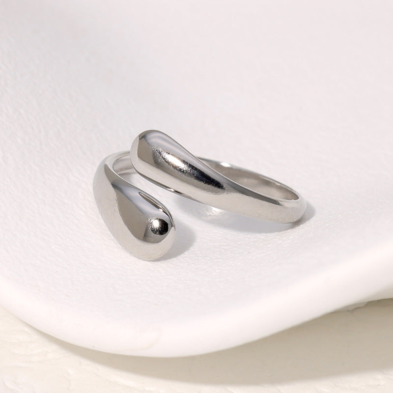 Stainless Steel Opening Adjustable Gold-plated Niche High-grade Rings