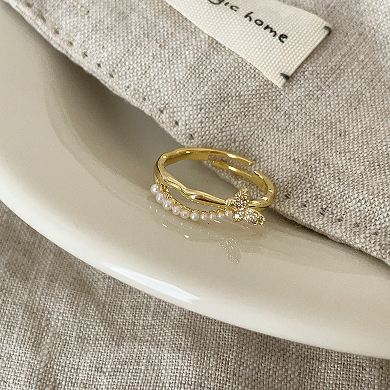 Sweet Cute Color Butterfly Opening Collection Female Personality Rings