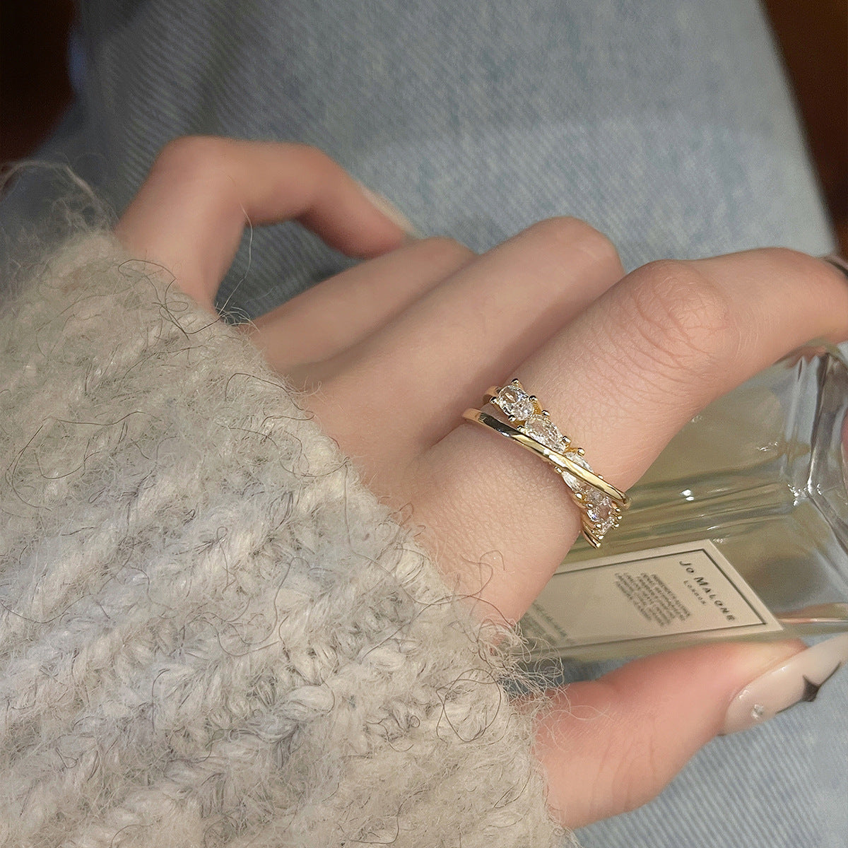 Zircon Female Affordable Luxury Fashion Style Index Finger Design Rings